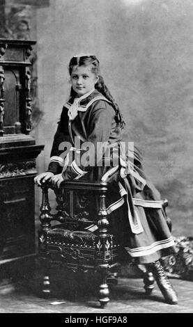 Jennie Jerome femme de Lord Randolph Churchill et mère de Winston Churchill. Portrait photographique comme un enfant Banque D'Images