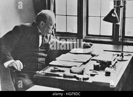 Winston Churchill dans son étude à Chartwell. 1939 Banque D'Images