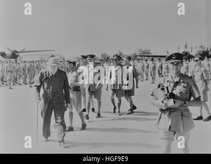 Churchill arrive en Afrique du Nord. Août 1942 Banque D'Images