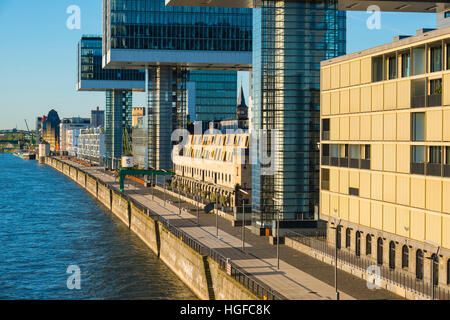 Kranhäuser, Rhin, Cologne Banque D'Images