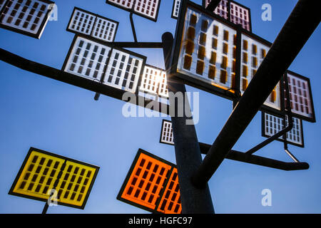 Panneaux solaires, Solar Tree, Ulm, Ulm, Ville solaire, Banque D'Images