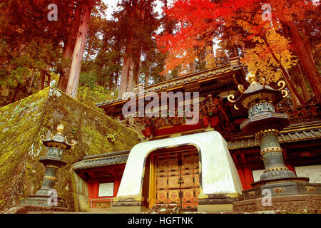 Rinno-ji temple bouddhiste à Nikko, Japon, célèbre site du patrimoine mondial de l'UNESCO. Banque D'Images