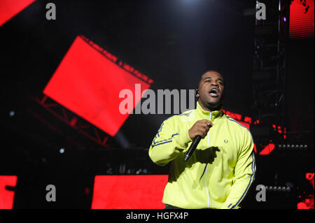 Artiste hip hop Darold Ferguson, Jr., alias A$AP Ferg fonctionne à l'expérience PARI concert au Staples Center le 25 juin 2016 à Los Angeles, Californie. Banque D'Images