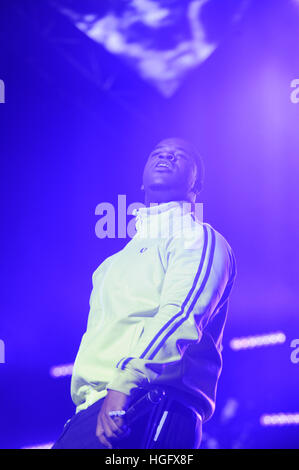 Artiste hip hop Darold Ferguson, Jr., alias A$AP Ferg fonctionne à l'expérience PARI concert au Staples Center le 25 juin 2016 à Los Angeles, Californie. Banque D'Images