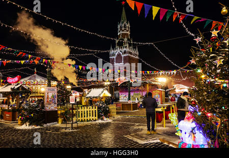 Foire de Noël sur la place rouge Banque D'Images