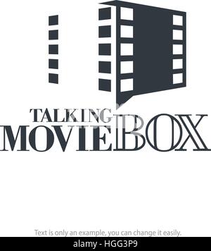 Logo Vector modèle. Film fort avec pellicule. Minimaliste. Illustration de Vecteur