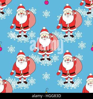 Transparente avec motif de noël santa dessin animé. Vector Illustration de Vecteur