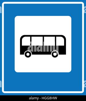Bus stop sign , circulation road sign Illustration de Vecteur