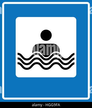 L'icône de natation vecteur. Télévision pictogramme simple sur fond clair Illustration de Vecteur