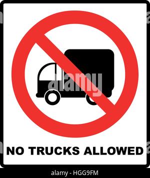 Pas de camions autorisés signer isolés contre un fond blanc Illustration de Vecteur