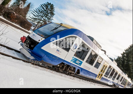 Bayrische Regionalbahn - Hiver Banque D'Images