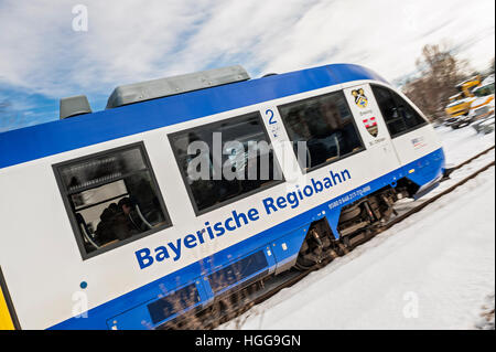 Bayrische Regionalbahn - Hiver Banque D'Images