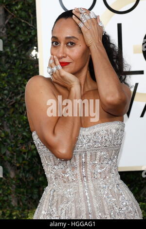 Los Angeles, États-Unis. Le 08 Jan, 2017. Tracee Ellis Ross arrive à la 74e assemblée annuelle Golden Globe Awards, Golden Globes, à Beverly Hills, Los Angeles, USA, le 08 janvier 2017. Photo : Hubert Boesl Photo : Hubert Boesl//dpa/Alamy Live News Banque D'Images