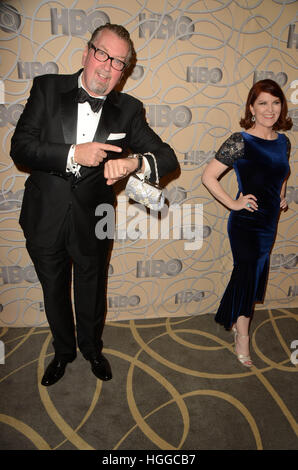 LOS ANGELES, CA - janvier 08 : Chris Haston, Kate Flannery à HBO's deux Golden Globes After Party - Arrivées à Circa 55 Restaurant le 8 janvier 2017 à Los Angeles, Californie. Crédit : David Edwards/MediaPunch Banque D'Images