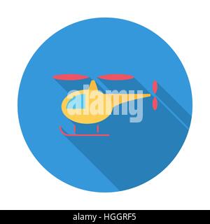 L'icône de l'hélicoptère. Télévision avec l'icône des vecteur long shadow pour applications web et mobiles. Il peut être utilisé comme logo -, le pictogramme, icône, infographie ele Illustration de Vecteur