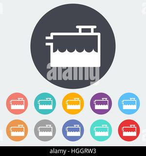 Indicateur de bas niveau de liquide de refroidissement. Seule simple icône sur le cercle. Vector illustration. Illustration de Vecteur