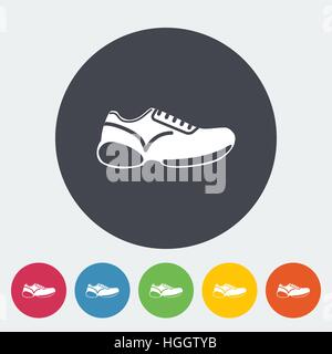 Des chaussures. Seule simple icône sur le cercle. Vector illustration. Illustration de Vecteur