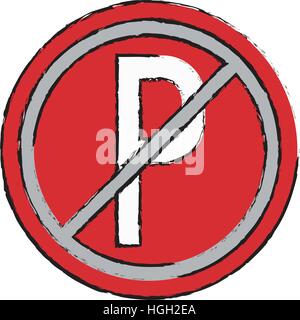 Encombrement interdit la circulation automobile parking sign Illustration de Vecteur