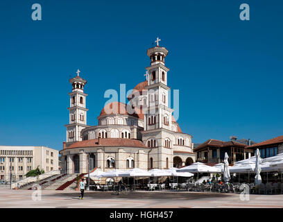 Cathédrale Orthodoxe de la résurrection du Christ aussi Ngjallja Krishtit e, comté de Korçë, Korca, Albanie Banque D'Images