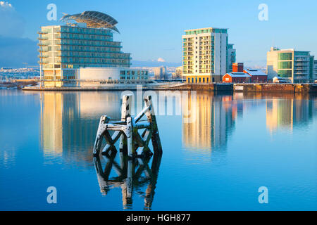 La baie de Cardiff, Cardiff, Pays de Galles, Royaume-Uni Banque D'Images