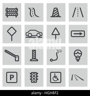 Ligne vectorielle road icons set Illustration de Vecteur