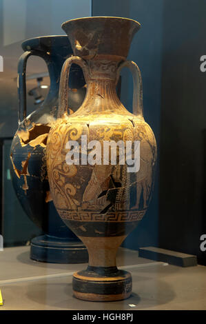 Amphore grec antique, Musée National d'Archéologie de Grumento, Basilicate, Italie Banque D'Images