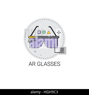 Lunettes de Réalité Augmentée ar l'icône de la technologie visuelle Illustration de Vecteur