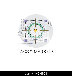 Tags et des marchés de l'icône de pointeurs Illustration de Vecteur