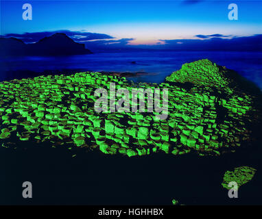 Le jour de la Saint Patrick à la Giant's Causeway Banque D'Images