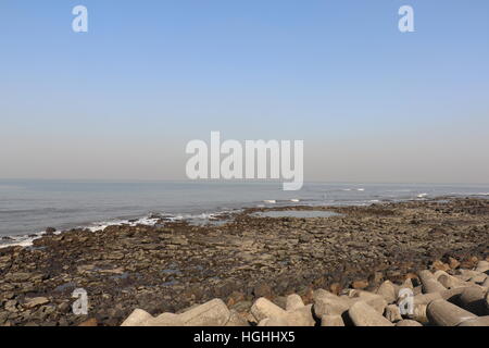 Et Worli plage face au sud de Mumbai Banque D'Images