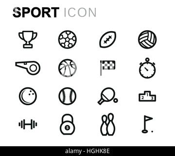 Ligne sport Vector icons set Illustration de Vecteur