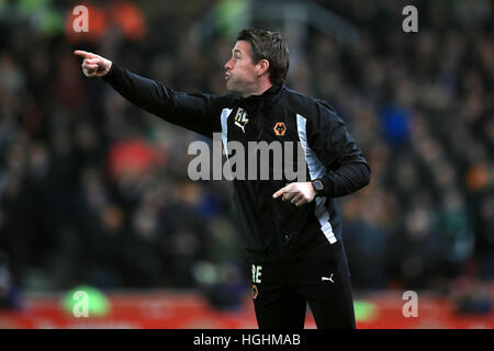 L'entraîneur de l'équipe première Wolverhampton Wanderers Rob Edwards Banque D'Images
