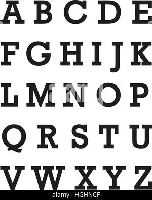 Alphabet simple Font Banque D'Images