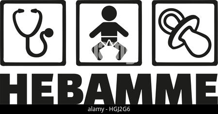 Sage-femme - sucette bébé stéthoscope Banque D'Images