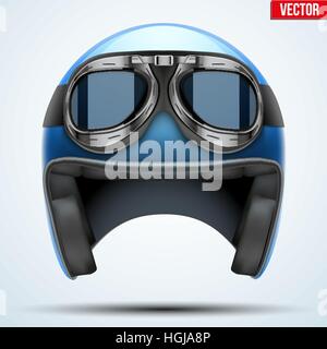 Casque avec lunettes moto vintage Illustration de Vecteur