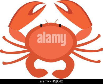 L'icône du crabe style plat. Isolé sur fond blanc. Illustration vectorielle, clip art. Illustration de Vecteur