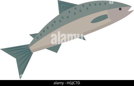 Icône style saumon plat. Poisson de mer isolé sur fond blanc. Illustration vectorielle, clip art. Illustration de Vecteur