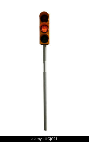 Attention feu orange Banque D'Images