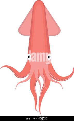 Icône de l'élément. logo Squid Style plat, isolé sur fond blanc. Illustration vectorielle, clip art. Illustration de Vecteur