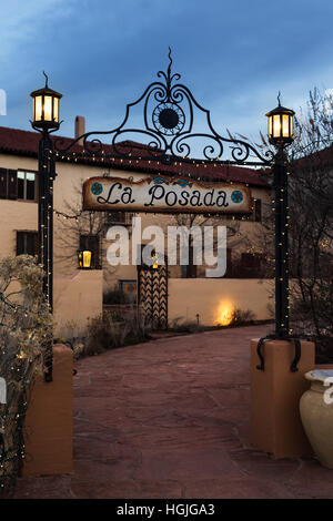 Historique La Posada Hotel à Winslow, Arizona Banque D'Images