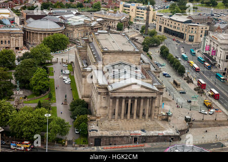 Vue aérienne du centre-ville de Liverpool. 2012 St Georges Hall. Banque D'Images