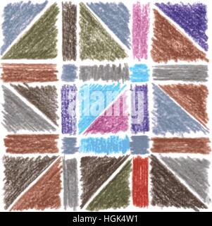 Coups de crayon. Modèle de scénario. Illustration de Vecteur