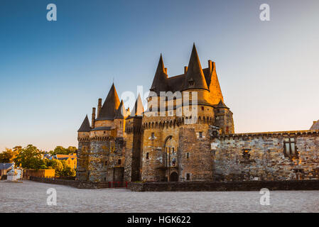 Château médiéval de Vitré Bretagne, France. Banque D'Images