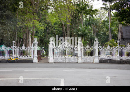 Historique front gate, Sir Seewoosagur Ramgoolam, le Jardin Botanique de Pamplemousses, Ile Maurice Banque D'Images