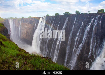 Chutes Victoria, Zambie et Zimbabwe border Banque D'Images