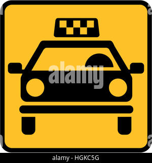 Yellow Taxi Cab sign Banque D'Images