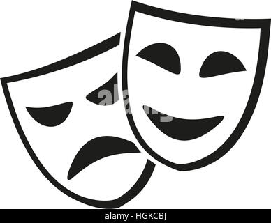 L'icône de masques de théâtre Banque D'Images