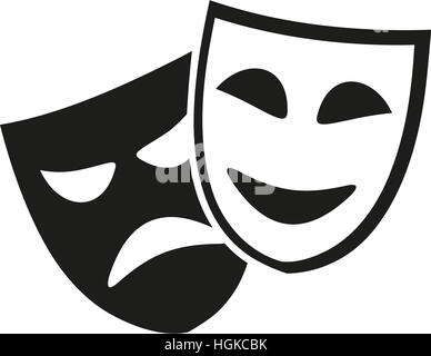 Les masques de théâtre noir et blanc Banque D'Images