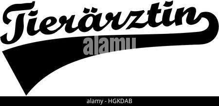 Vétérinaire - femelle mot retro allemand Banque D'Images
