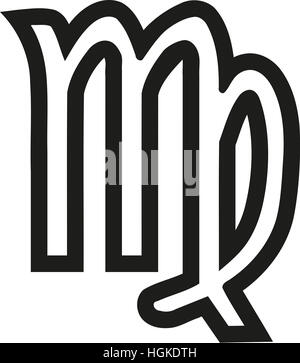 Signe astrologique Vierge contours Banque D'Images